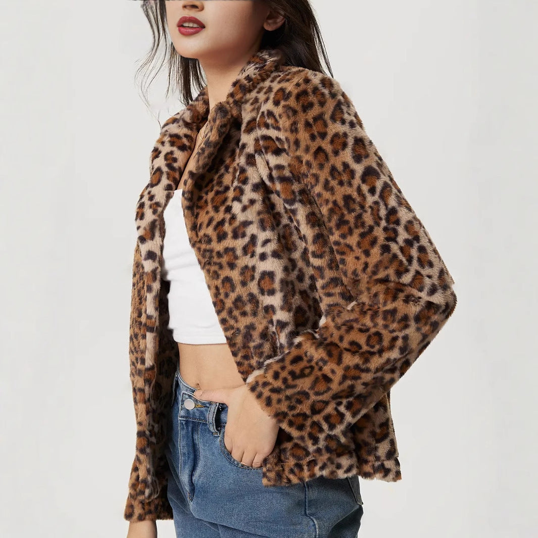 FierceElegance Buckle Leopard Coat