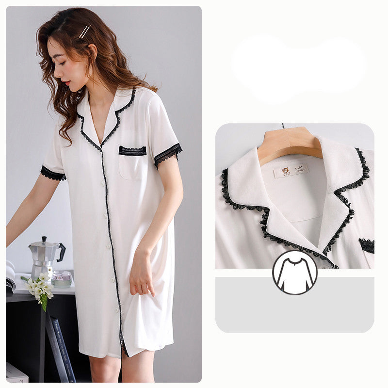 Women's Modal Cotton Silk Nightdress And Homewear