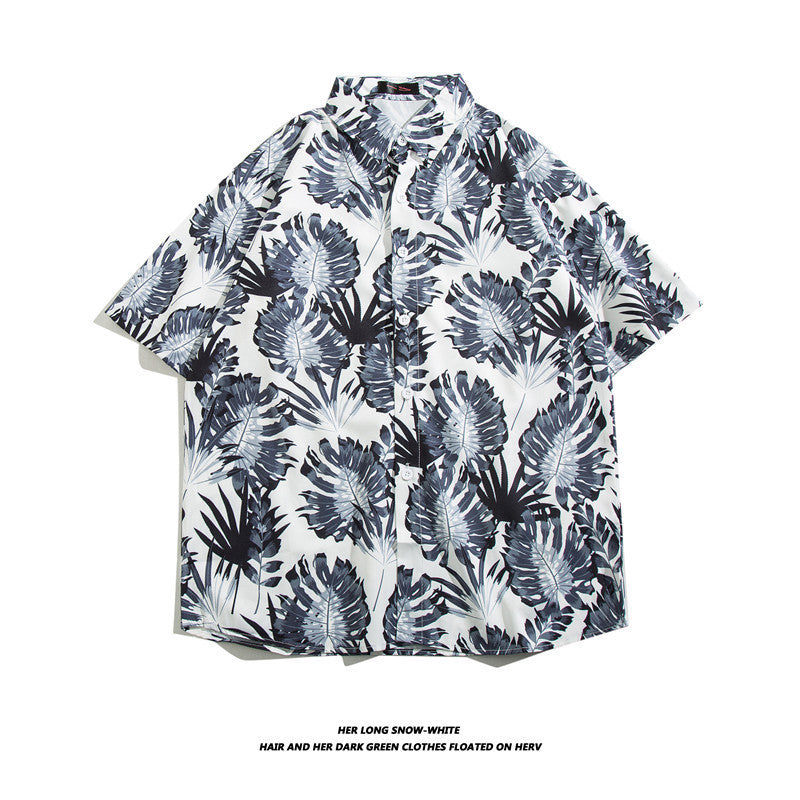 Hawaiian Ice Silk Short Sleeve Shirt Men