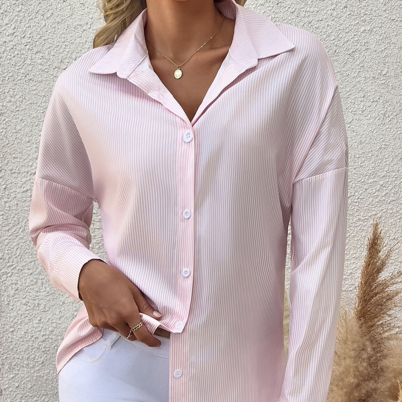Savannah Lines Striped Lapel Shirt