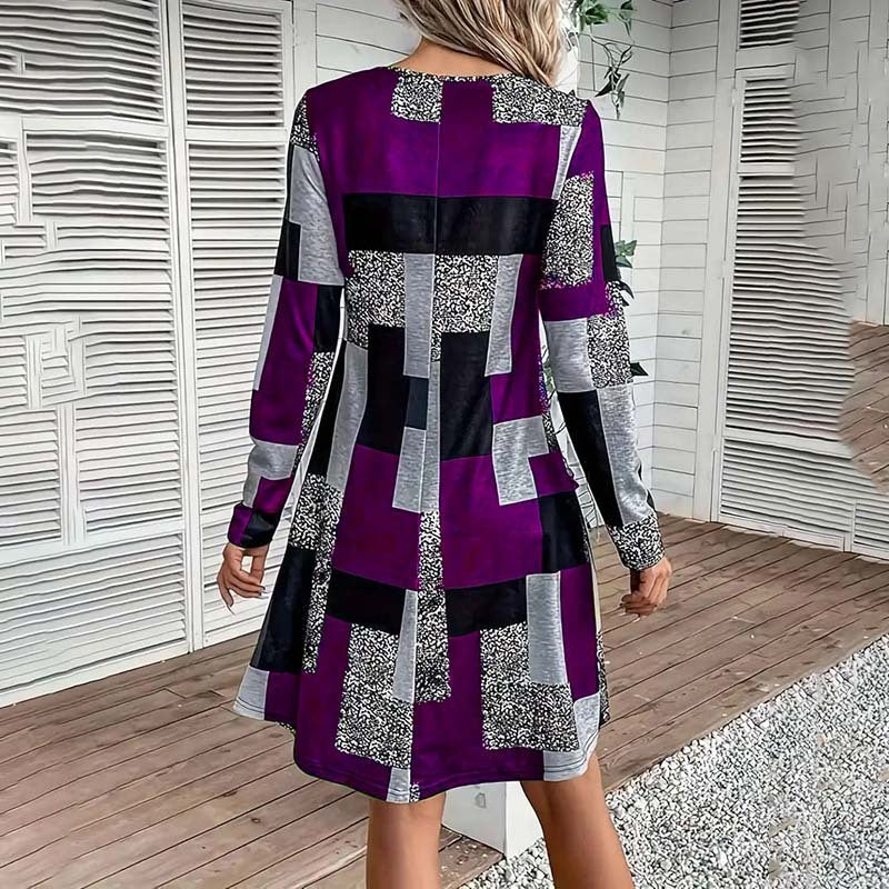 Veridia Print Long Sleeve Dress