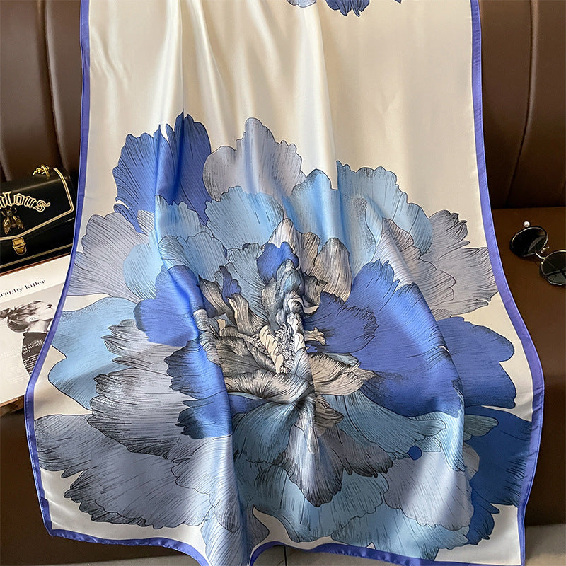 Fashion Silk Scarf Women's Printed Shawl Sunscreen Scarf