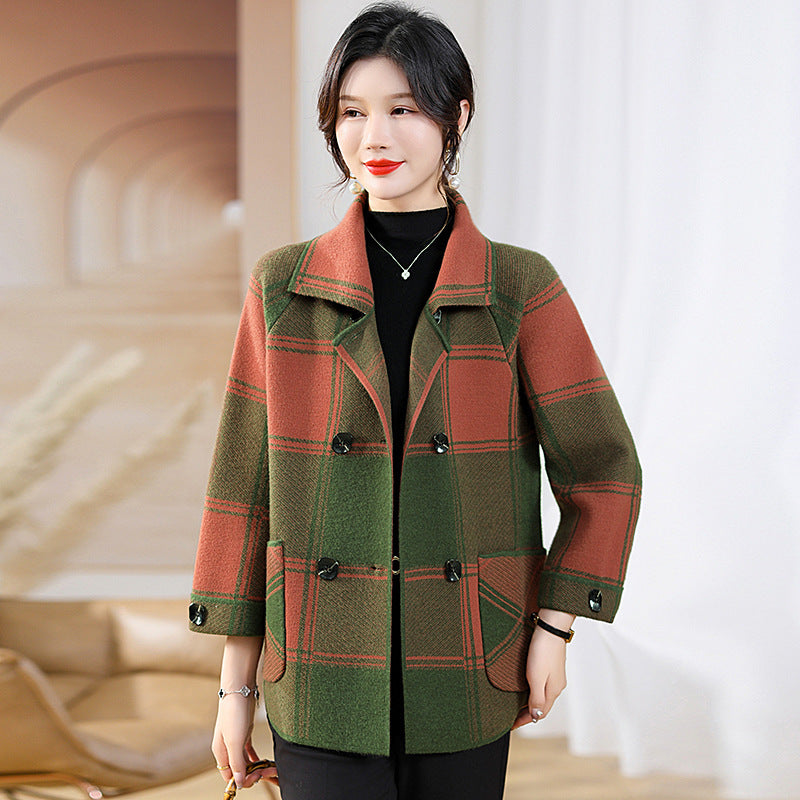 Checks & Charm Knitted Cardigan Coat