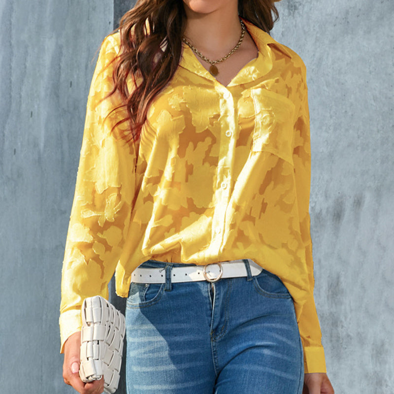SheerMuse Jacquard Blouse