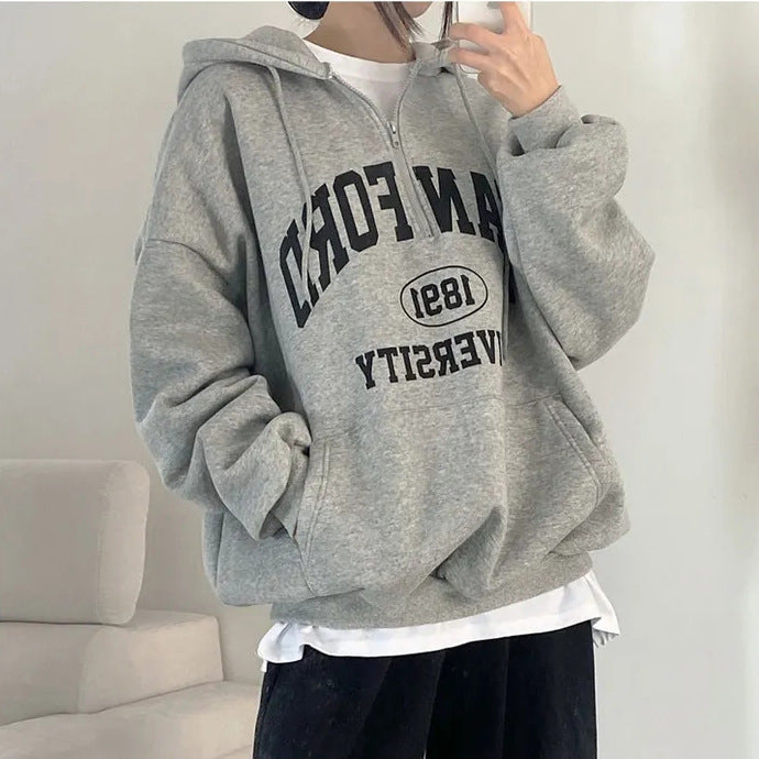 LetterEase Fleece Zip Sweater