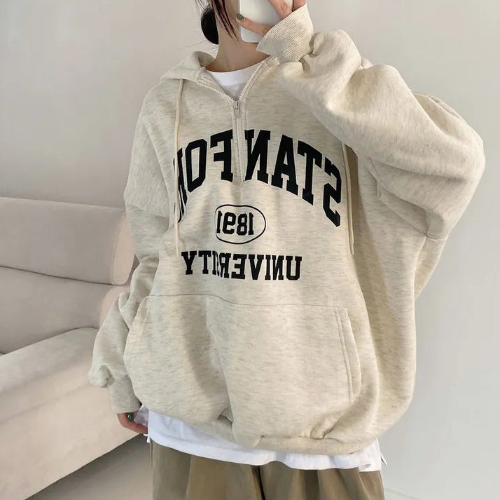 LetterEase Fleece Zip Sweater