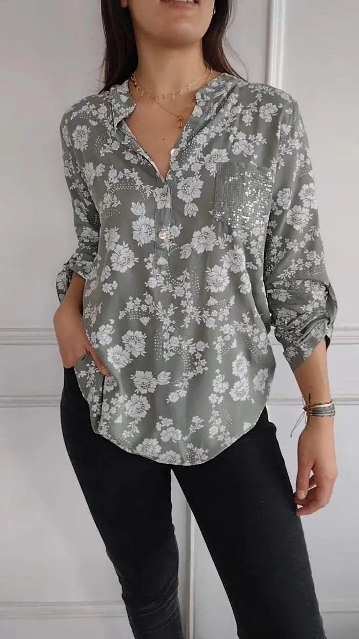 The LuxeAura Print Blouse