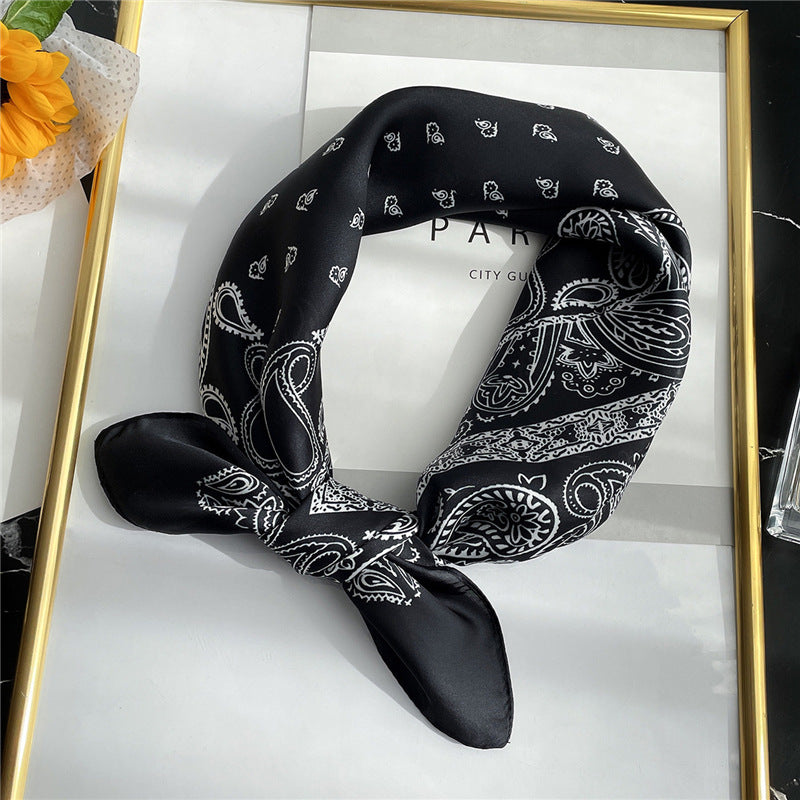 Women's Striped Silk Scarf Color Matching Versatile Printing Silk