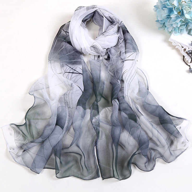 Summer Sunscreen Simulation Silk Beach Towel All-match Scarf