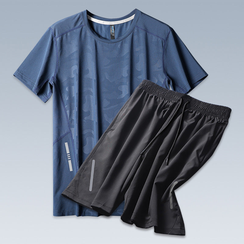 Sports Men's Summer Thin Ice Silk Casual Suit