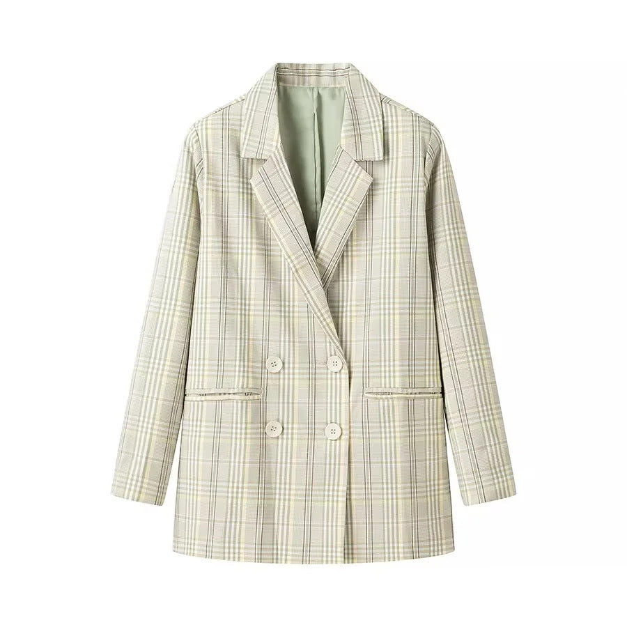 MetroPlaid Chic Blazer