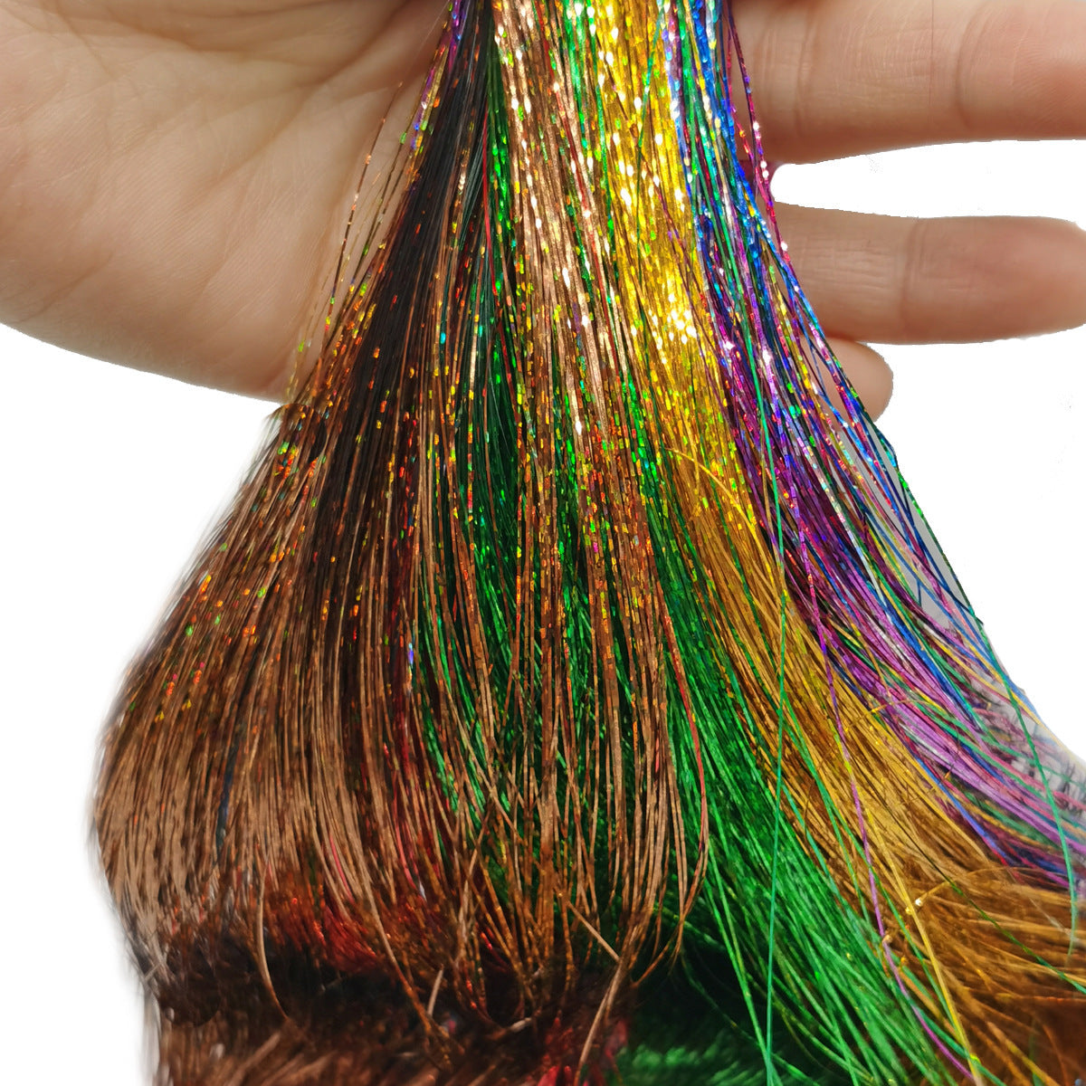 Colorful Silk Pet Silk Color Wig Set Suit
