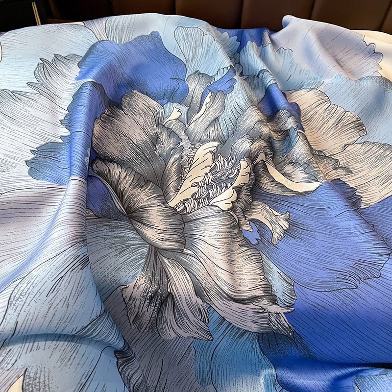 Fashion Silk Scarf Women's Printed Shawl Sunscreen Scarf