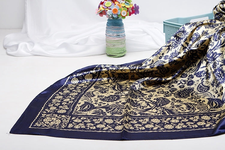 Artificial Silk Small Square Towel Chinese Style