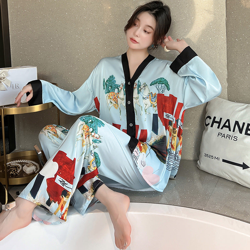 Women's Fashion Casual Simulation Silk Home Wear