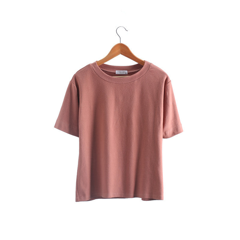 Milk Silk Basic Solid Color Short-sleeved T-shirt
