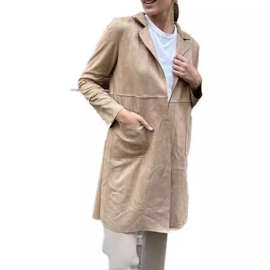 Velour Grace Suit Collar Trench