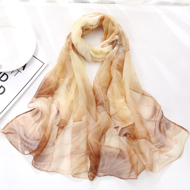 Summer Sunscreen Simulation Silk Beach Towel All-match Scarf