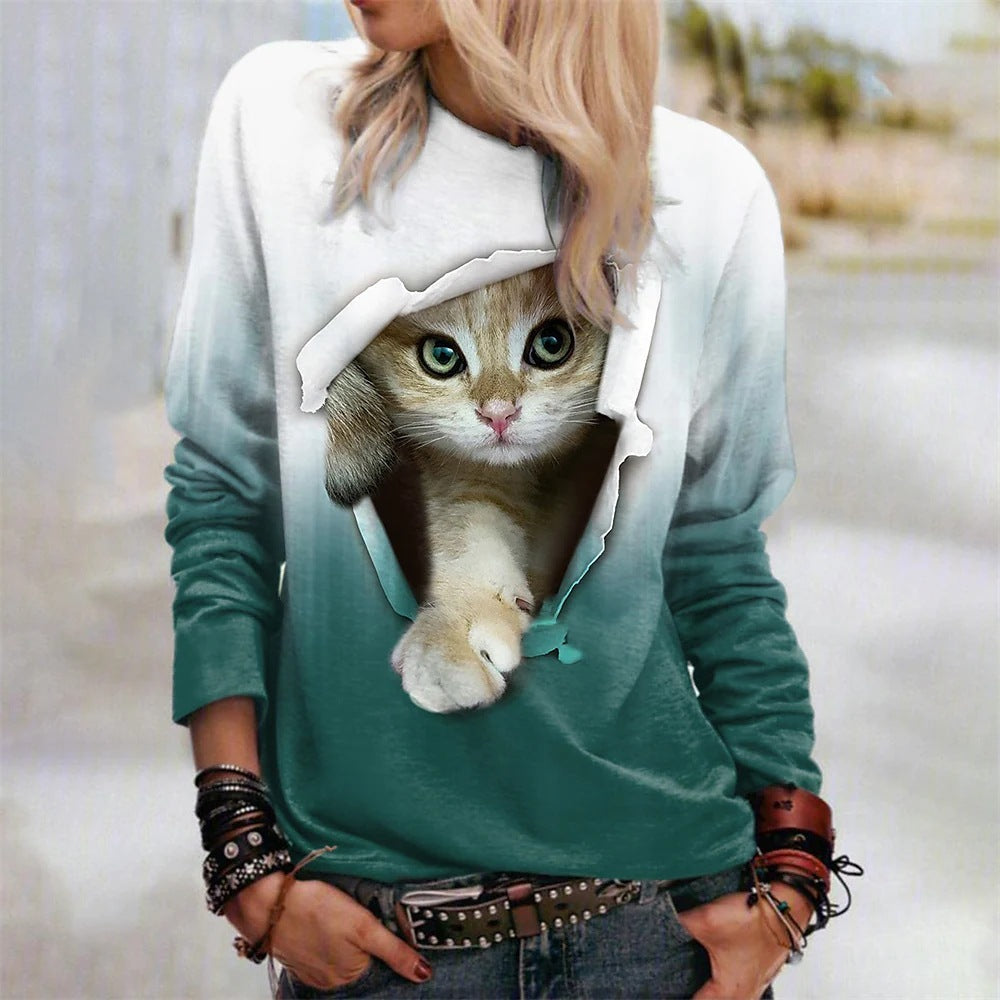 WhiskerGlow Gradient Pullover