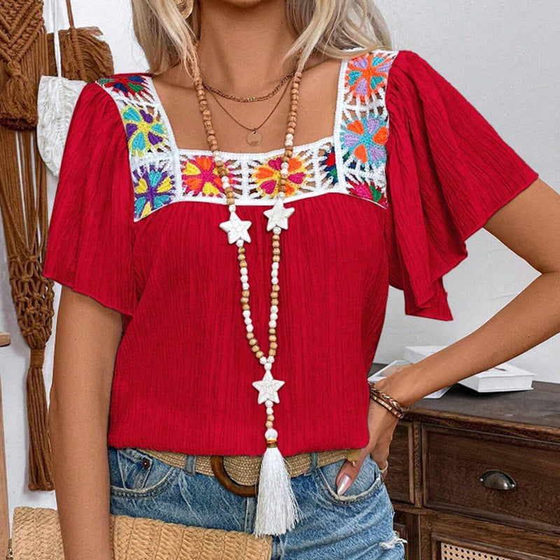 MeadowMosaic Crochet Blouse