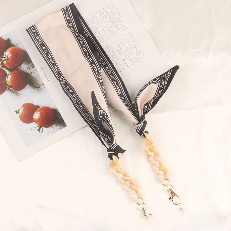 Printed Silk Scarf Eye Chain Hat Windproof Pendant