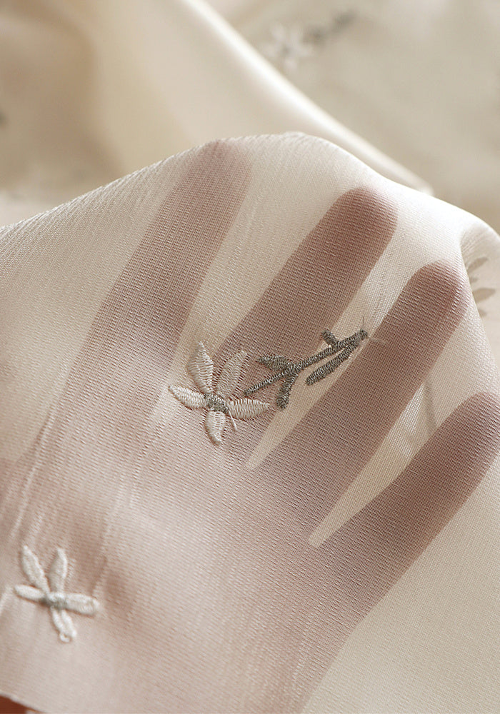 Embroidered Fabric Bright Silk Bark Wrinkled Clothing