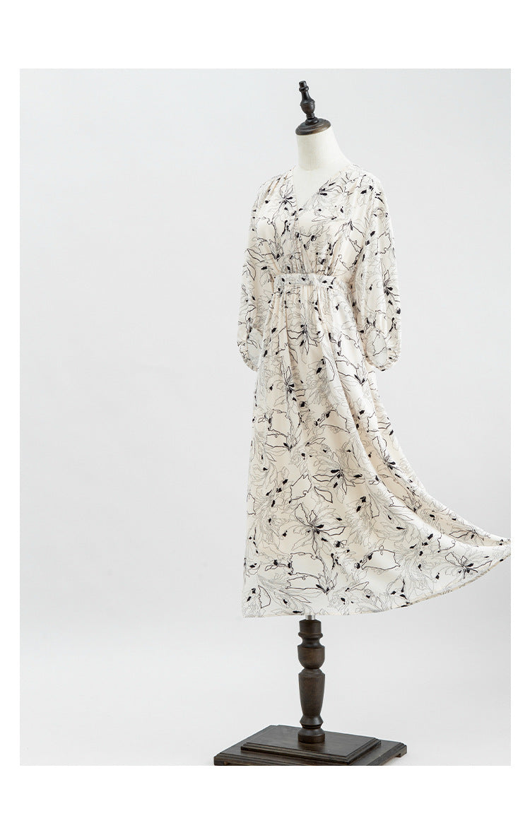 French Silk Loose Maxi Chiffon Dress