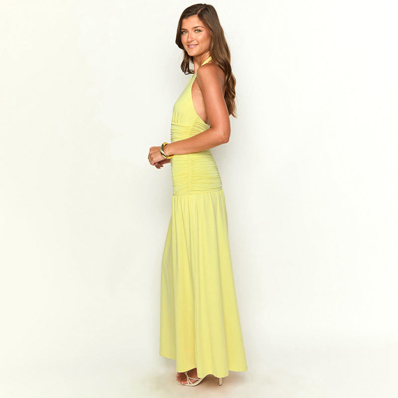 Celestia Slit Halter Gown