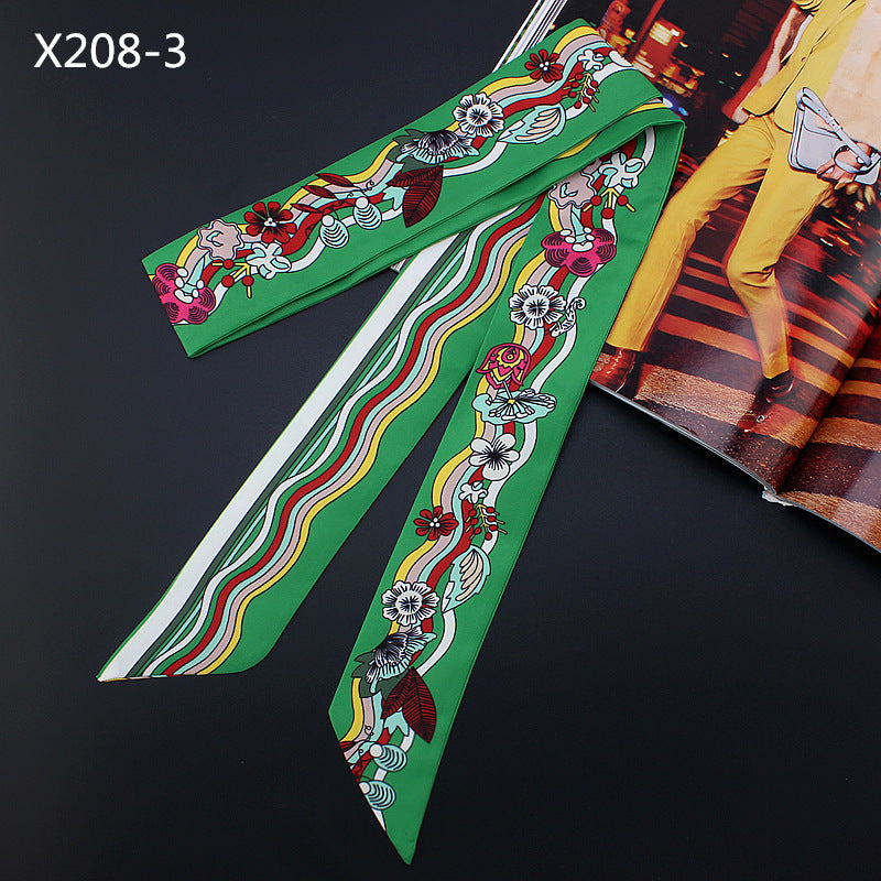 Women's French Flower Wave Imitated Silk Scarves