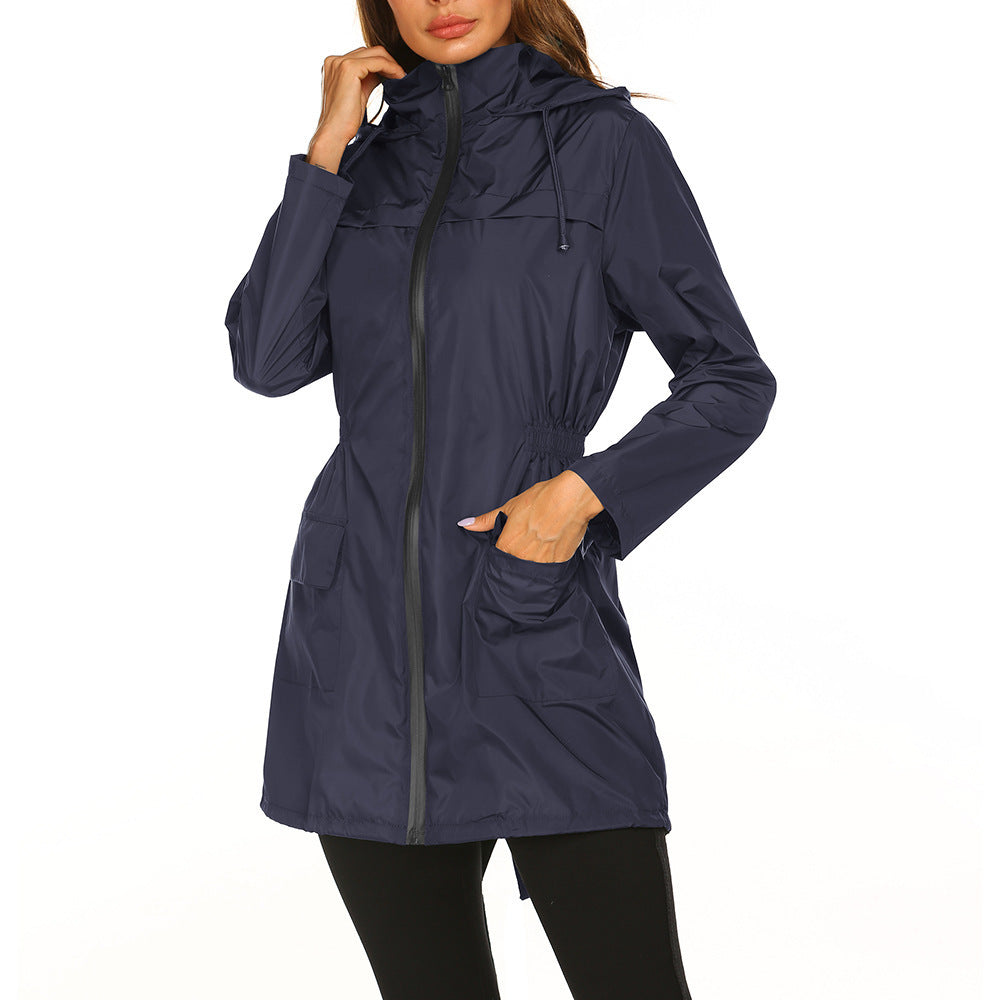 Skyline Waist-Tie Hooded Raincoat