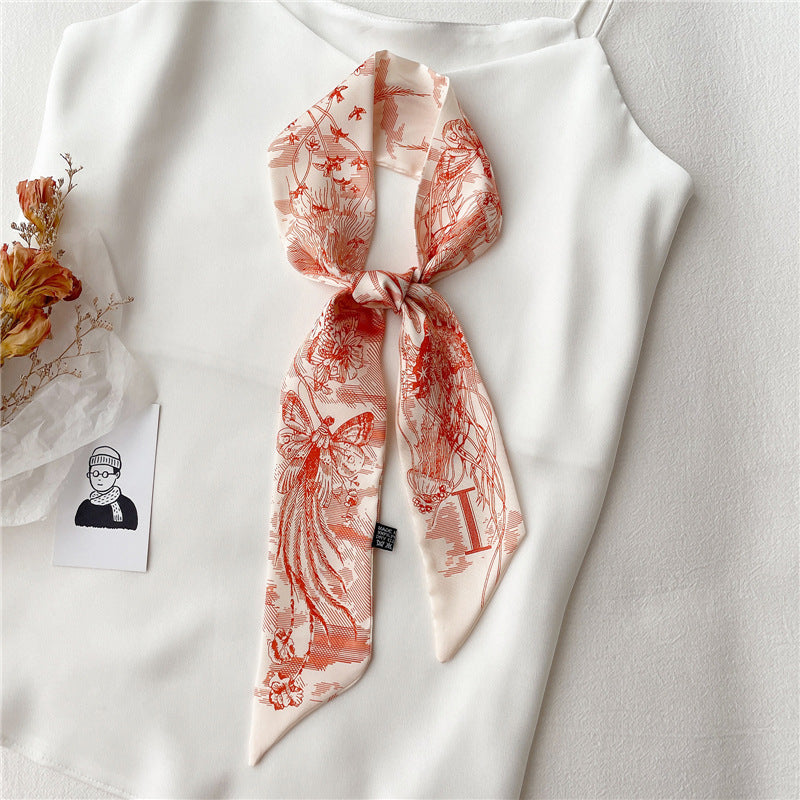 Women's Fashion Creative Letters Silk Scarf
