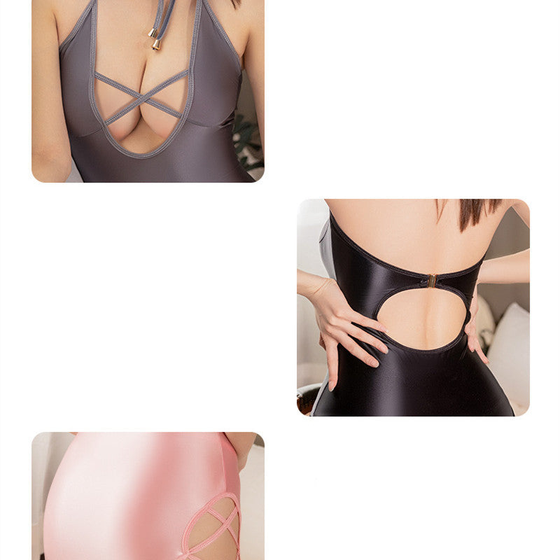 Women's New Ice Silk Neck Dress
