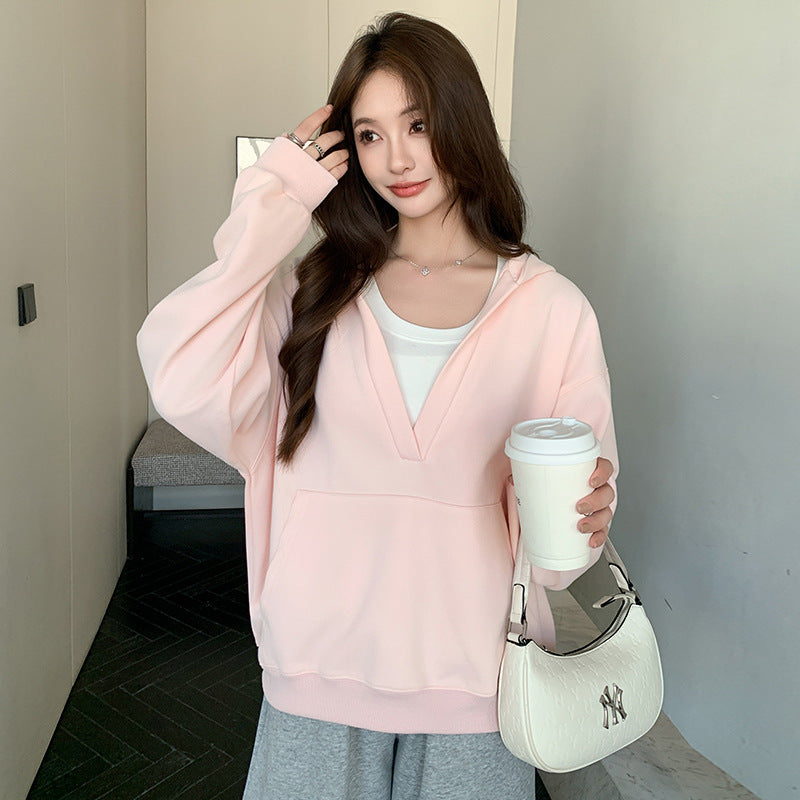 VeraEase™ V-Neck Hoodie Coat