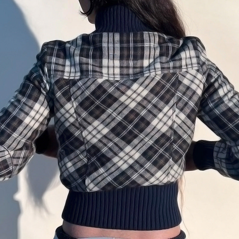 HeritagePlaid Turtleneck Coat