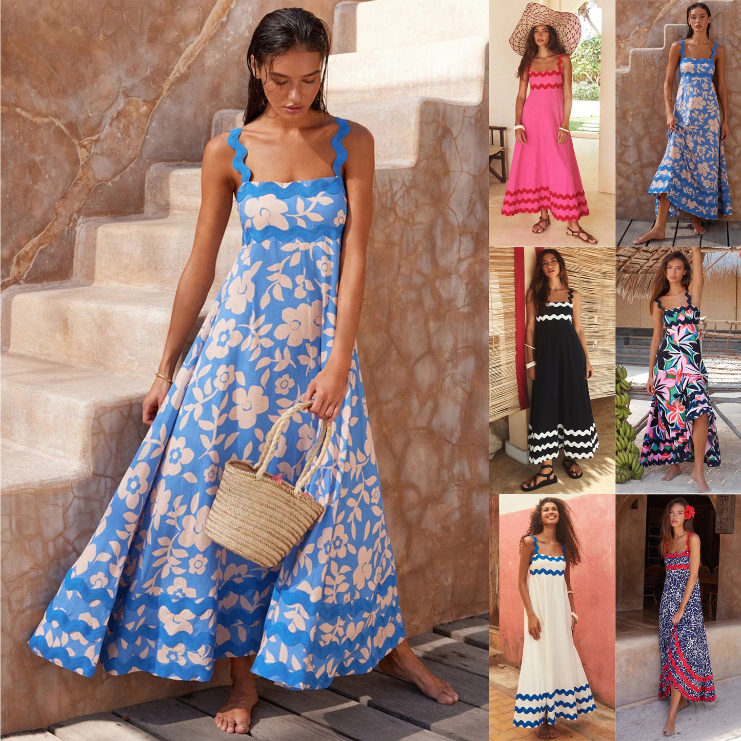 PetalRipple Slip Dress