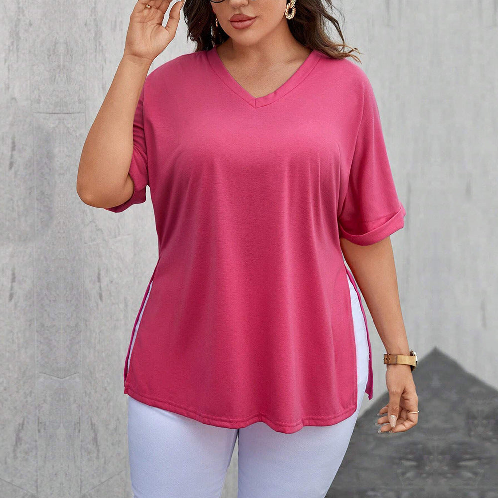 Solara Slit V-Neck Tee