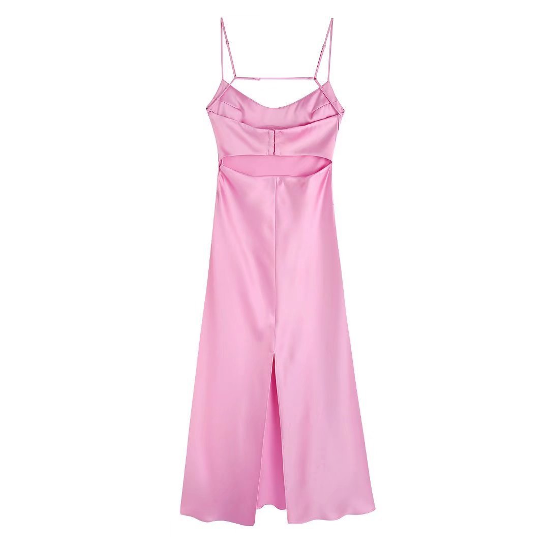 Summer New Women's Silk Satin Textured Dress