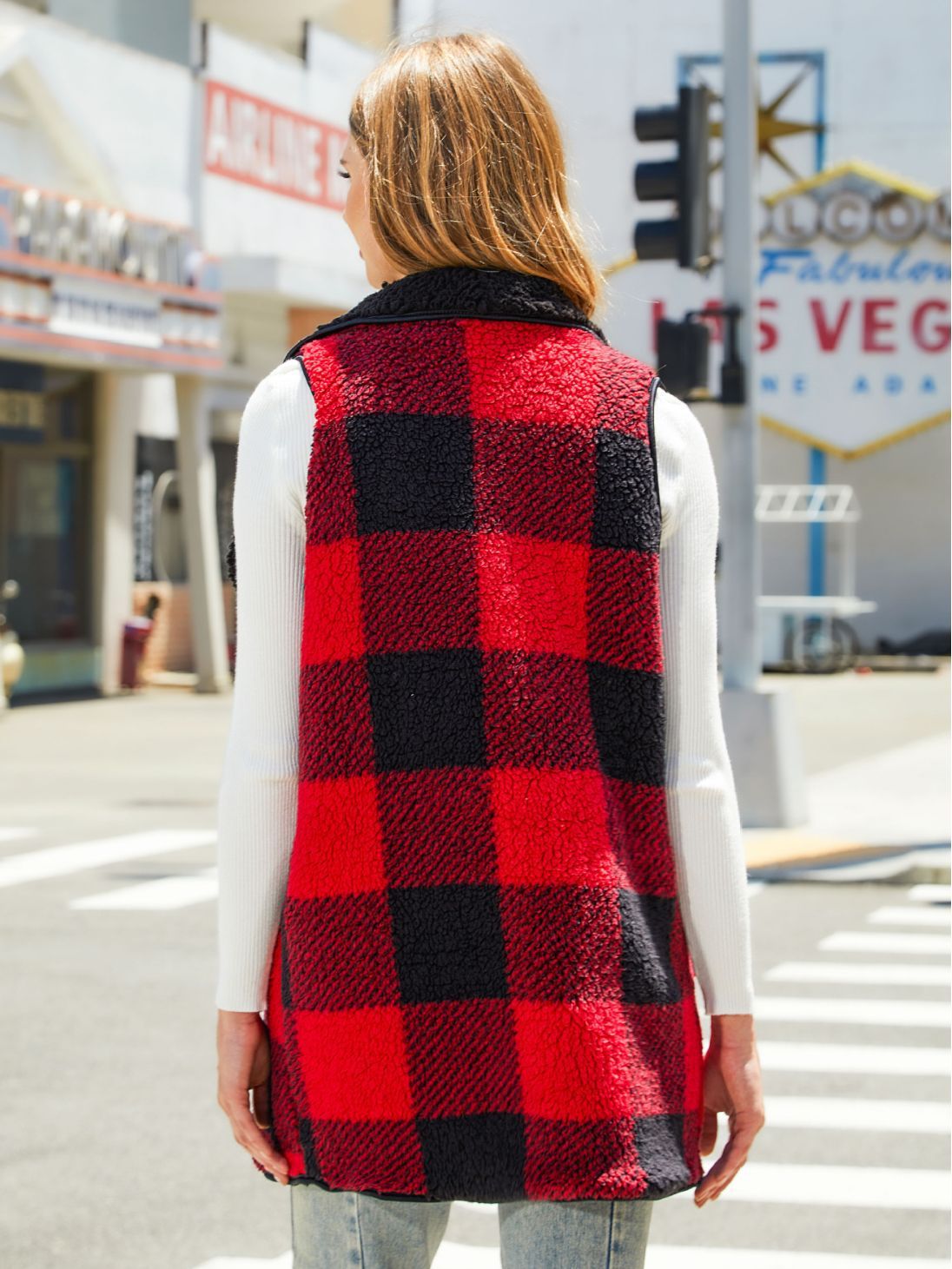 PlaidHaven Plush Vest
