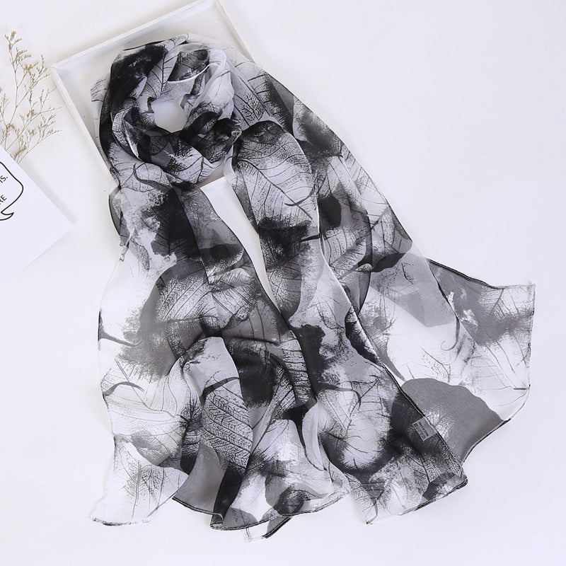 Summer Sunscreen Simulation Silk Beach Towel All-match Scarf
