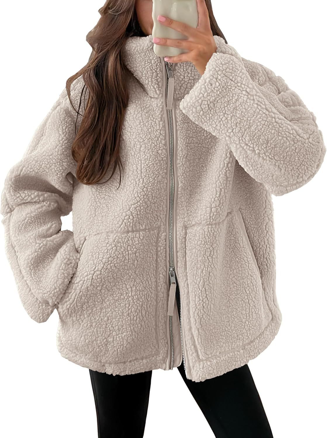 CozyLuxe Zip-Up Fleece Coat