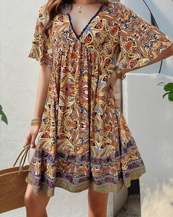 VivaMuse Printed Day Dress