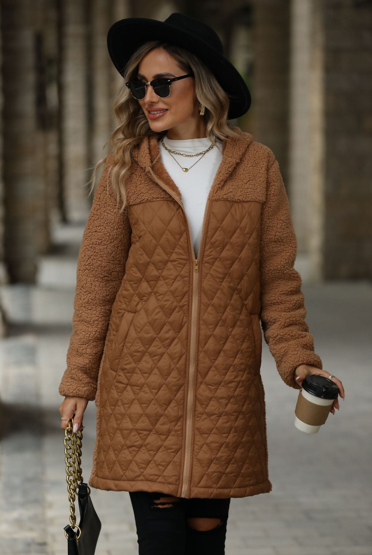 PlushEase Zipper Hooded Coat