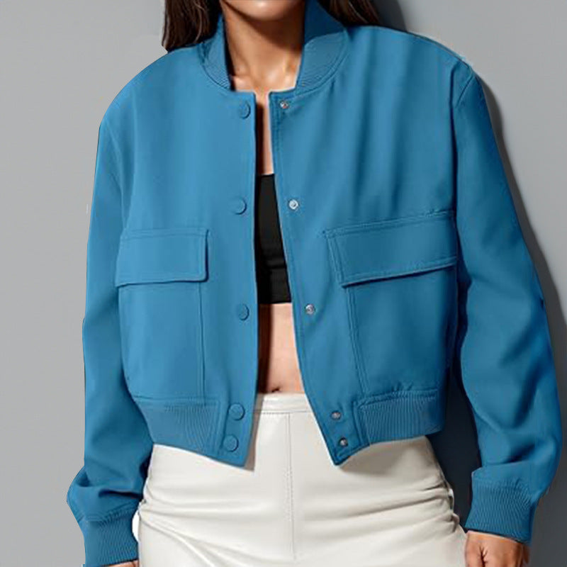 UrbanEase Stand-Collar Pocket Coat