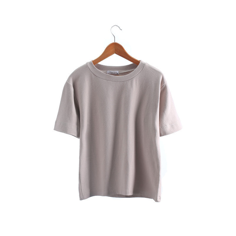 Milk Silk Basic Solid Color Short-sleeved T-shirt
