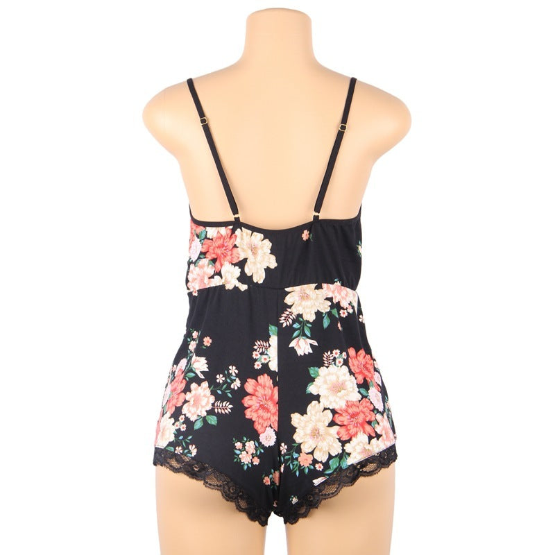 Household Clothing Printed Milk Silk Sling Conjoined