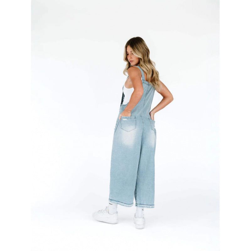 Vintage Rebel Wide-Leg Overalls