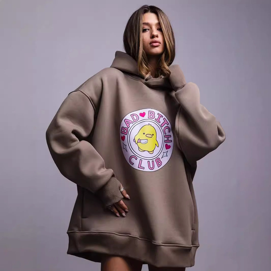 Playful Duck Print Unisex Hoodie