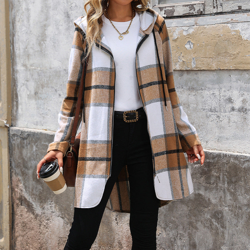 PlaidEase Hooded Coat