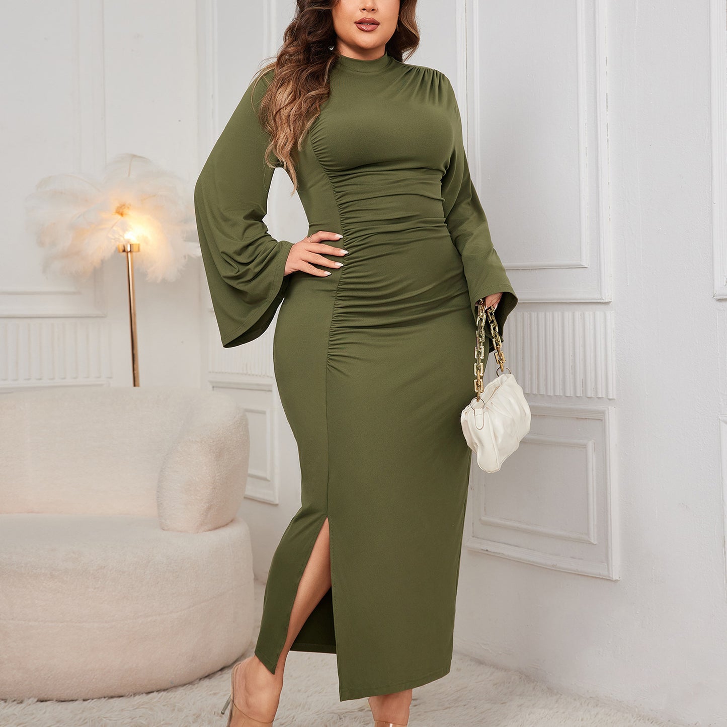 Autumnal Grace Turtleneck Dress