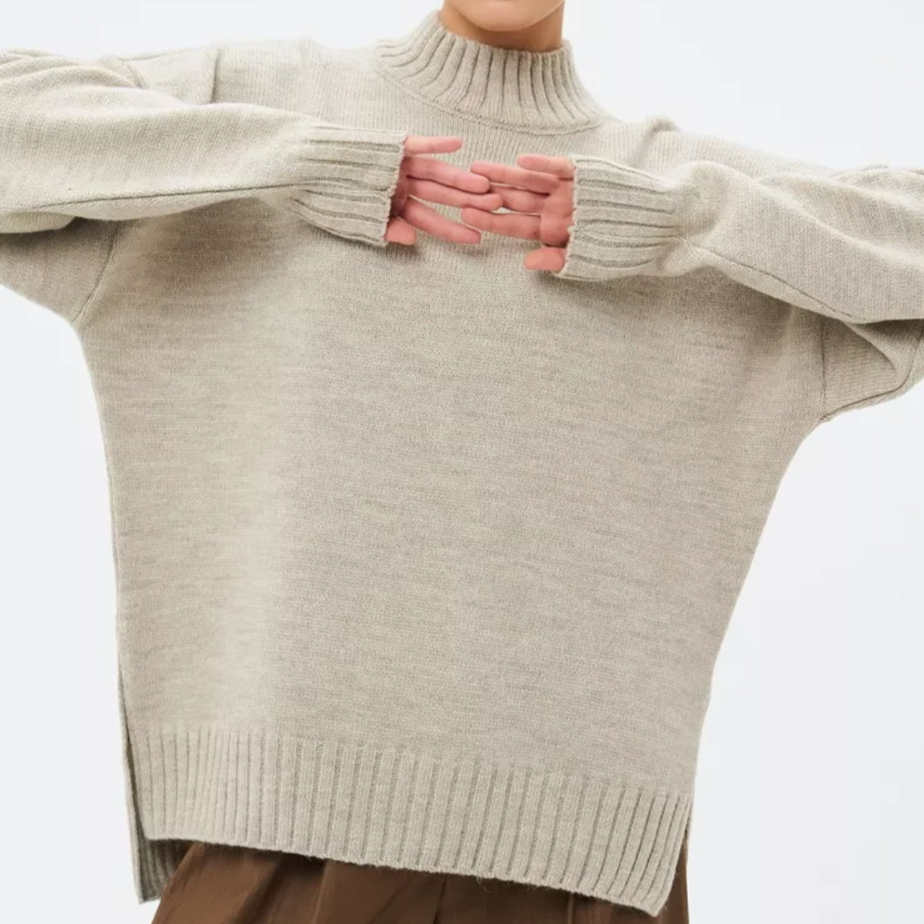 ThreadNest Half Turtleneck Sweater